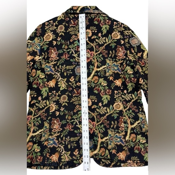Agapo Blazer Size Large Suit Jacket‎ Vintage Floral Embroidered Office Career - Picture 6 of 8